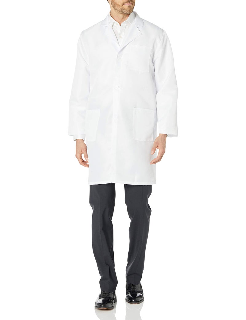 VOGRYE Professional Lab Coat for Men Women Long Sleeve, White, Unisex L - Image 2